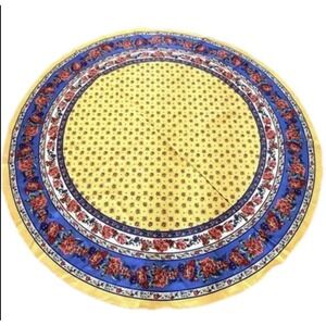 VTG Style 66" Round Tablecloth French Provencal Cottagecore Floral Boho Picnic